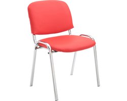 CLP Ken Eetkamerstoel Chroomoptiek - Kunstleer rood
