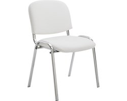 CLP Ken Eetkamerstoel Chroomoptiek - Kunstleer wit