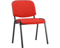 CLP Ken Eetkamerstoel - Vergaderstoel - Zonder armleuning - Stof - rood