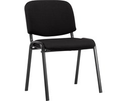 CLP Ken Eetkamerstoel - Vergaderstoel - Zonder armleuning - Stof - zwart