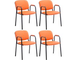 CLP Ken Pro Set van 4 Bezoekersstoelen - Kunstleer oranje