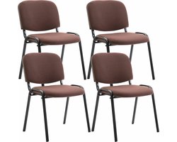 CLP Ken Set van 4 bezoekersstoelen - Stof bruin