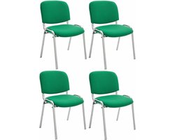 CLP Ken Set van 4 stoelen - Chroom - Stof groen