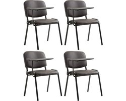 CLP Ken Set van 4 stoelen - met klaptafel - Kunstleer bruin