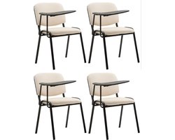 CLP Ken Set van 4 stoelen - met klaptafel - Kunstleer creme