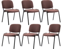CLP Ken Set van 6 bezoekersstoelen bruin