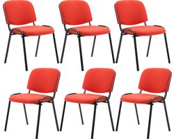 CLP Ken Set van 6 bezoekersstoelen rood