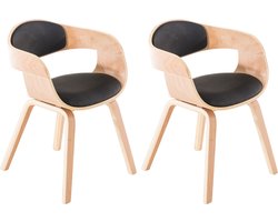 CLP Kingston Set van 2 Stoelen - Kunstleer - natura/zwart