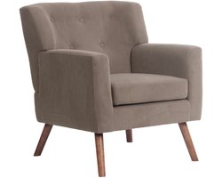 CLP Kioni Fauteuil - met armleuning - volwassen - relax - landelijk - stoelpoten van hout - ribstof - corduroy - donkerbruin