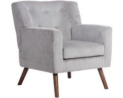 CLP Kioni Fauteuil - met armleuning - volwassen - relax - landelijk - stoelpoten van hout - ribstof - corduroy - grijs