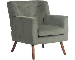 CLP Kioni Fauteuil - met armleuning - volwassen - relax - landelijk - stoelpoten van hout - ribstof - corduroy - groen