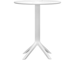 CLP Lacota tafel Ø 60 cm - Tuintafel - weerbestendig en UV-bestendig - Ronde balkontafel - wit