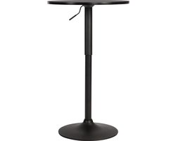 CLP Lamoni Bartafel - in hoogte verstelbare - bar tafel - bistrotafel - zwart/zwart rond