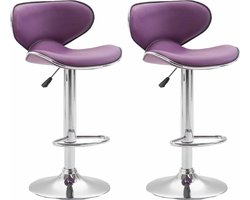 CLP Las Vegas Set van 2 barkrukken - Kunstleer purper chroom