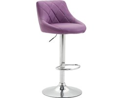 CLP Lazio Barkruk - Met rugleuning - Verstelbaar - Voetsteun - Kunstleer - purper chroom