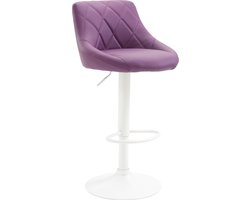 CLP Lazio Barkruk - Met rugleuning - Verstelbaar - Voetsteun - Kunstleer - purper wit