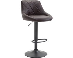 CLP Lazio Barkruk - Met rugleuning - Verstelbaar - Voetsteun - Kunstleer - zwart/bruin