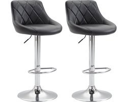 CLP Lazio Set van 2 barkrukken - Kunstleer zwart