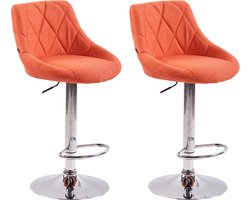 CLP Lazio Set van 2 barkrukken - Stof oranje