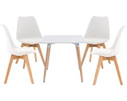 CLP Lente Eettafel - met stoelen - 4 pers - natura/wit