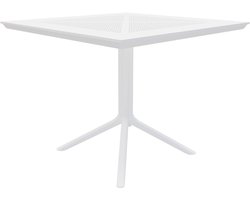 CLP Lenval Tuintafel - Weerbestendig UV-Bestendig - Voor Balkon - Tuin - Terras - Binnengebruik - Compact - wit