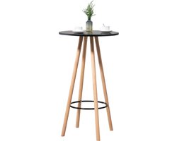 CLP Livia statafel - Bartafel - Partytafel - Rond - natura/zwart