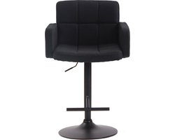 CLP Los Angeles Barkruk - Met armleuning - Met rugleuning - Verstelbaar - Stof - zwart zwart