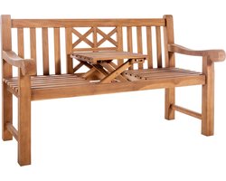 CLP Luka Tuinbank - Met inklapbare tafel - Teak - 150 cm - teak 150 cm