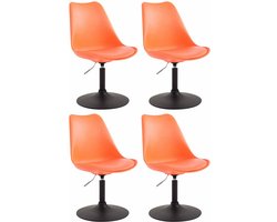 CLP Maverick Set van 4 Eetkamerstoelen - Kunststof oranje zwart