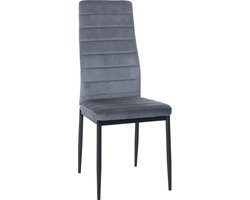 CLP Mayfair Eetkamerstoel - Zonder armleuning - Fauteuil - Metalen onderstel - licht grijs Fluweel