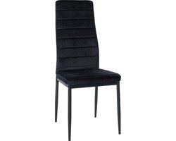 CLP Mayfair Eetkamerstoel - Zonder armleuning - Fauteuil - Metalen onderstel - zwart Fluweel