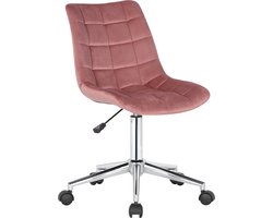 CLP Medford Bureaustoel - Ergonomisch - Zonder armleuningen - Voor volwassenen - Velvet - Fluweel - roze