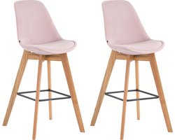 CLP Metz Set van 2 barkrukken - Fluweel roze natura