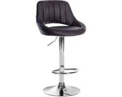 CLP Milet Barkruk - Met rugleuning - Verstelbaar - Kunstleer - chroom/bruin