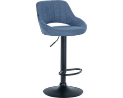 CLP Milet Barkruk - Met rugleuning - Verstelbaar - Stof - blauw zwart