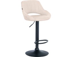 CLP Milet Barkruk - Met rugleuning - Verstelbaar - Stof - creme zwart