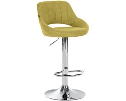 CLP Milet Barkruk - Met rugleuning - Verstelbaar - Stof - groen chroom