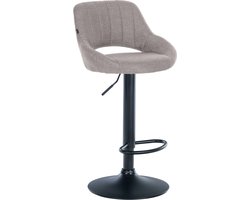 CLP Milet Barkruk - Met rugleuning - Verstelbaar - Stof - zwart/grijs