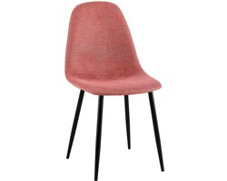CLP Napier Eetkamerstoel - Modern Design - Zonder armleuning - Metalen Onderstel - Comfortabele Rugleuning - Max. 150 kg - Stof/oranje