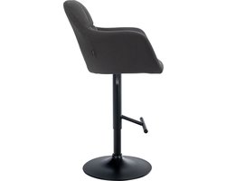 CLP Natoma Barkruk - Met rugleuning - Verstelbaar - Met voetensteun - Stof - Metaal mat zwart zwart