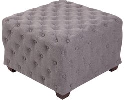 CLP Nimes Hocker Poef - Vierkant - Stof - grijs