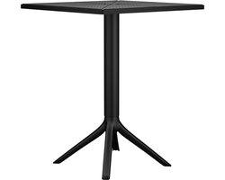 CLP Nuvela Tuintafel - Weerbestendig UV-Bestendig - Voor Balkon - Tuin - Terras - Binnengebruik - Compact - zwart