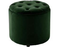 CLP Opberg poef Pantin fluwelen zitkruk gevoerd chesterfield design groen
