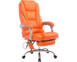 CLP Pacific V2 Bureaustoel - Massagefunctie - Kunstleder oranje