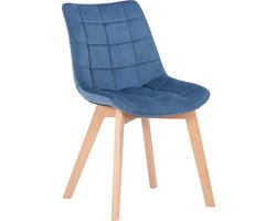 CLP Passaic Eetkamerstoel Fluweel blauw