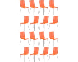 CLP Pepe Set van 16 Wachtkamerstoelen - Houten zitting oranje