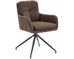 CLP Pickett Eetkamerstoel - met armleuning - klassiek - draaibaar - met rugleuning - stof - Stof/bruin