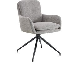 CLP Pickett Eetkamerstoel - met armleuning - klassiek - draaibaar - met rugleuning - stof - Stof/taupe