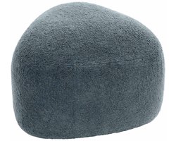 CLP Poef Alfrisa - ovaal - hocker - zitzak - voetenbank - Stabiel houten frame - teddystof - donkergrijs