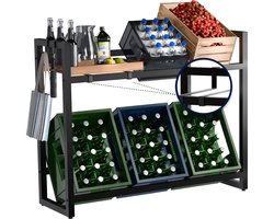 CLP Powell Krattenrek - krattenstandaard - voor drankkratten - 6-pak - zwart für 6 Kisten